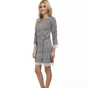 Sam Edelman Tweed Dress Size M NWT $190 Gray and White